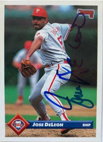 Jose Deleon Signed 1993 Donruss Baseball Card - Philadelphia Phillies - PastPros