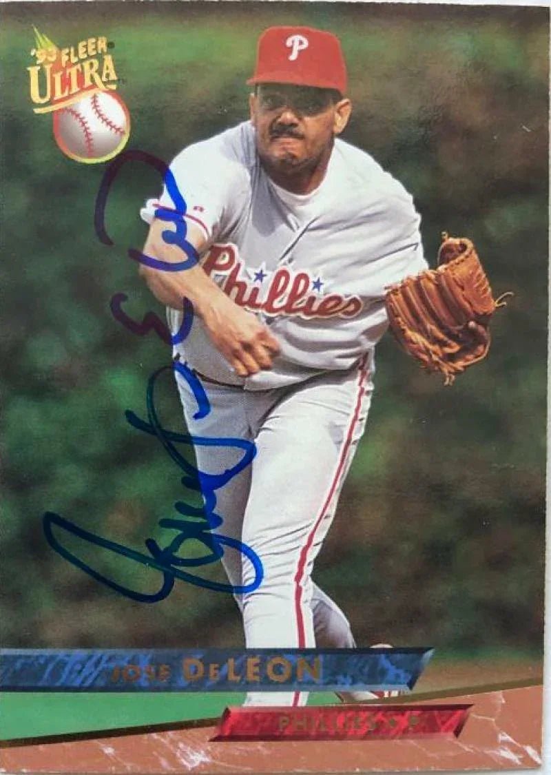 Jose Deleon Signed 1993 Fleer Ultra Baseball Card - Philadelphia Phillies