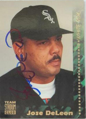 Jose Deleon Signed 1994 Stadium Club Baseball Card - Chicago White Sox - PastPros