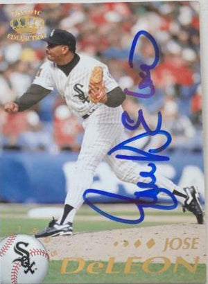Jose Deleon Signed 1995 Pacific Baseball Card - Chicago White Sox - PastPros