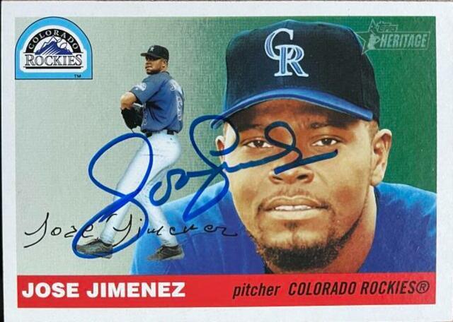 Jose Jimenez Signed 2000 Topps Heritage Baseball Card - Colorado Rockies - PastPros