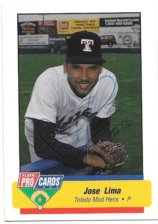 Jose Lima Signed 1994 Pro Cards Baseball Card - Toledo Mud Hens - PastPros