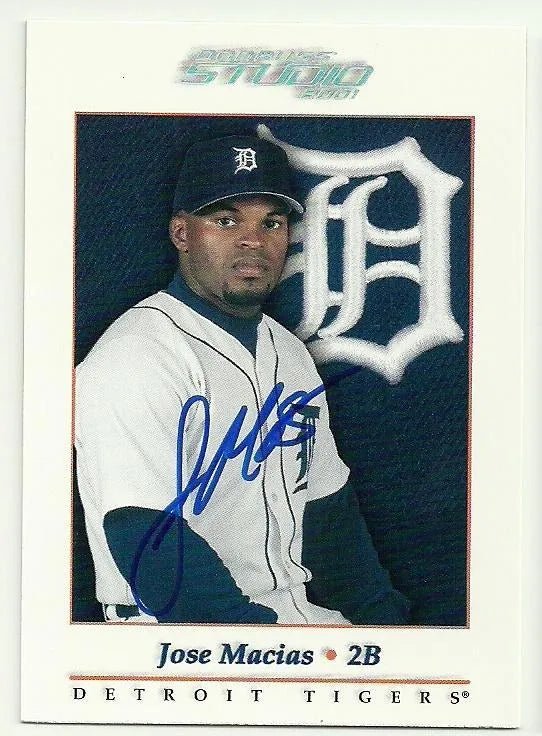 Jose Macias Signed 2001 Donruss Studio Baseball Card - Detroit Tigers