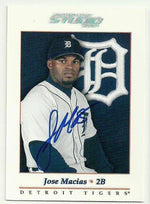 Jose Macias Signed 2001 Donruss Studio Baseball Card - Detroit Tigers