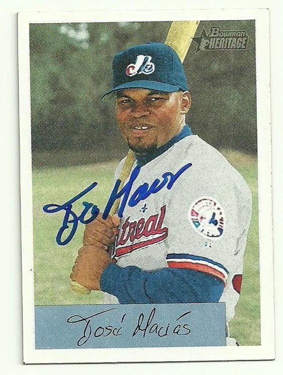 Jose Macias Signed 2002 Bowman Heritage Baseball Card - Montreal Expos
