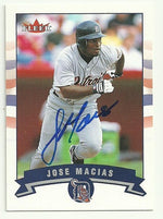 Jose Macias Signed 2002 Fleer Baseball Card - Detroit Tigers - PastPros
