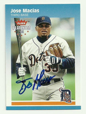 Jose Macias Signed 2002 Fleer Platinum Baseball Card - Detroit Tigers - PastPros