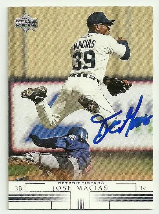 Jose Macias Signed 2002 Upper Deck Baseball Card - Detroit Tigers
