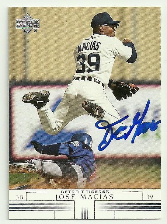 Jose Macias Signed 2002 Upper Deck Baseball Card - Detroit Tigers - PastPros