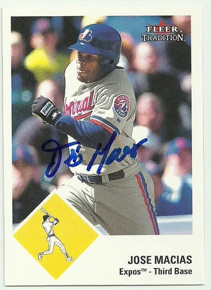 Jose Macias Signed 2003 Fleer Platinum Baseball Card - Detroit Tigers - PastPros