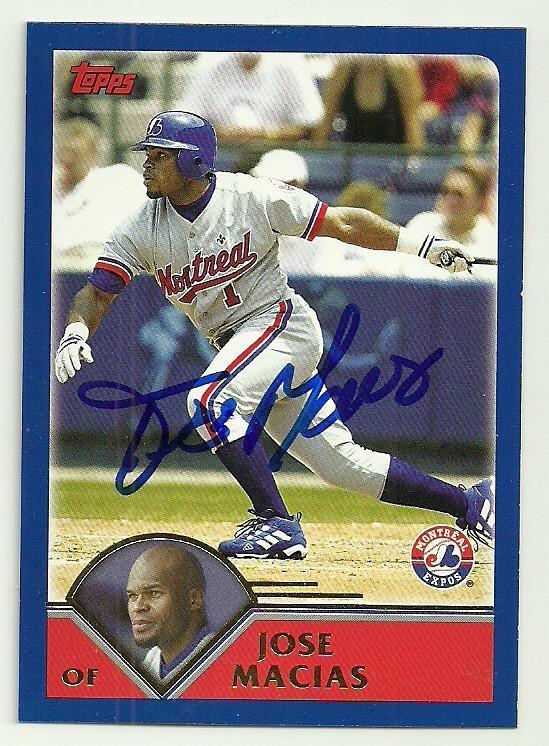 Jose Macias Signed 2003 Topps Baseball Card - Montreal Expos - PastPros