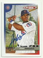 Jose Macias Signed 2005 Topps Total Baseball Card - Chicago Cubs