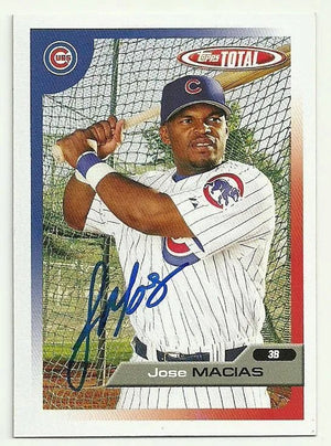 Jose Macias Signed 2005 Topps Total Baseball Card - Chicago Cubs