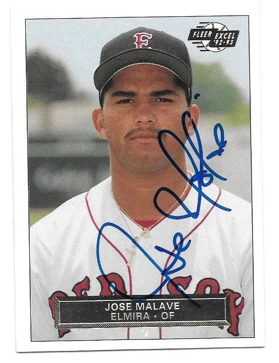 Jose Malave Signed 1992-93 Fleer Excel Baseball Card - Elmira Pioneers