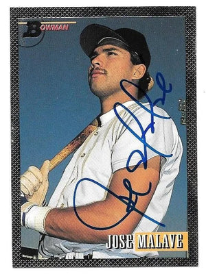 Jose Malave Signed 1993 Bowman Baseball Card - Boston Red Sox