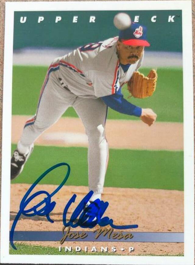 Jose Mesa Signed 1993 Upper Deck Baseball Card - Cleveland Indians - PastPros