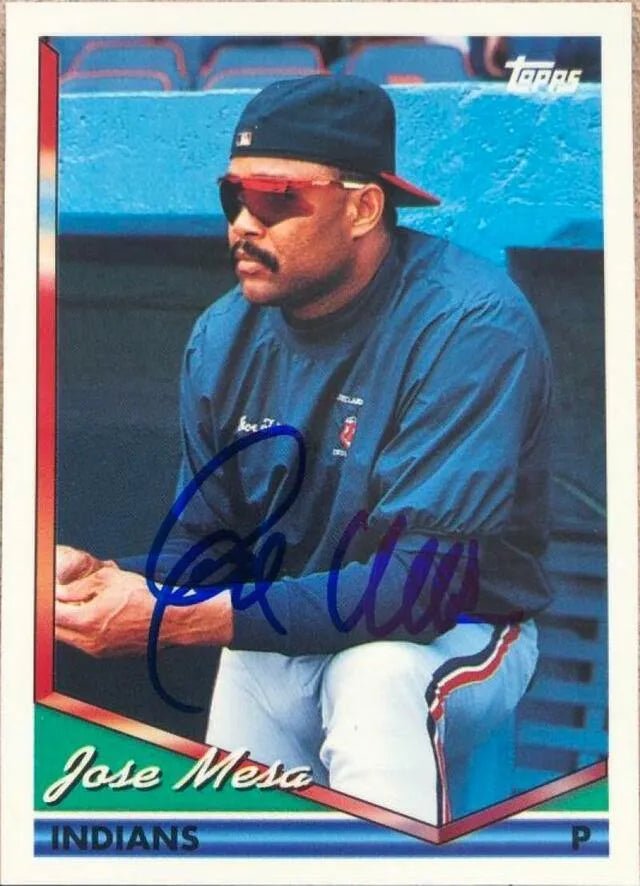 Jose Mesa Signed 1994 Topps Baseball Card - Cleveland Indians