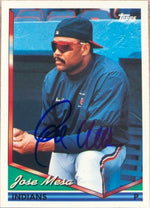 Jose Mesa Signed 1994 Topps Baseball Card - Cleveland Indians - PastPros