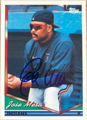 Jose Mesa Signed 1994 Topps Baseball Card - Cleveland Indians - PastPros