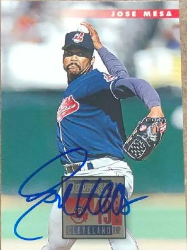 Jose Mesa Signed 1996 Donruss Baseball Card - Cleveland Indians