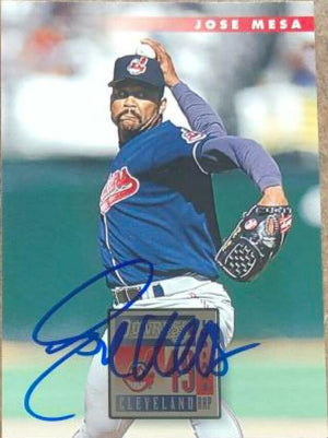 Jose Mesa Signed 1996 Donruss Baseball Card - Cleveland Indians - PastPros