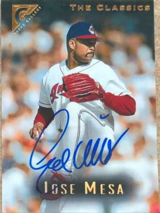 Jose Mesa Signed 1996 Topps Gallery Baseball Card - Cleveland Indians