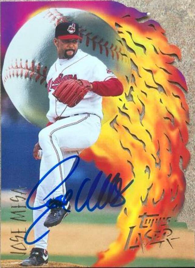 Jose Mesa Signed 1996 Topps Laser Baseball Card - Cleveland Indians - PastPros