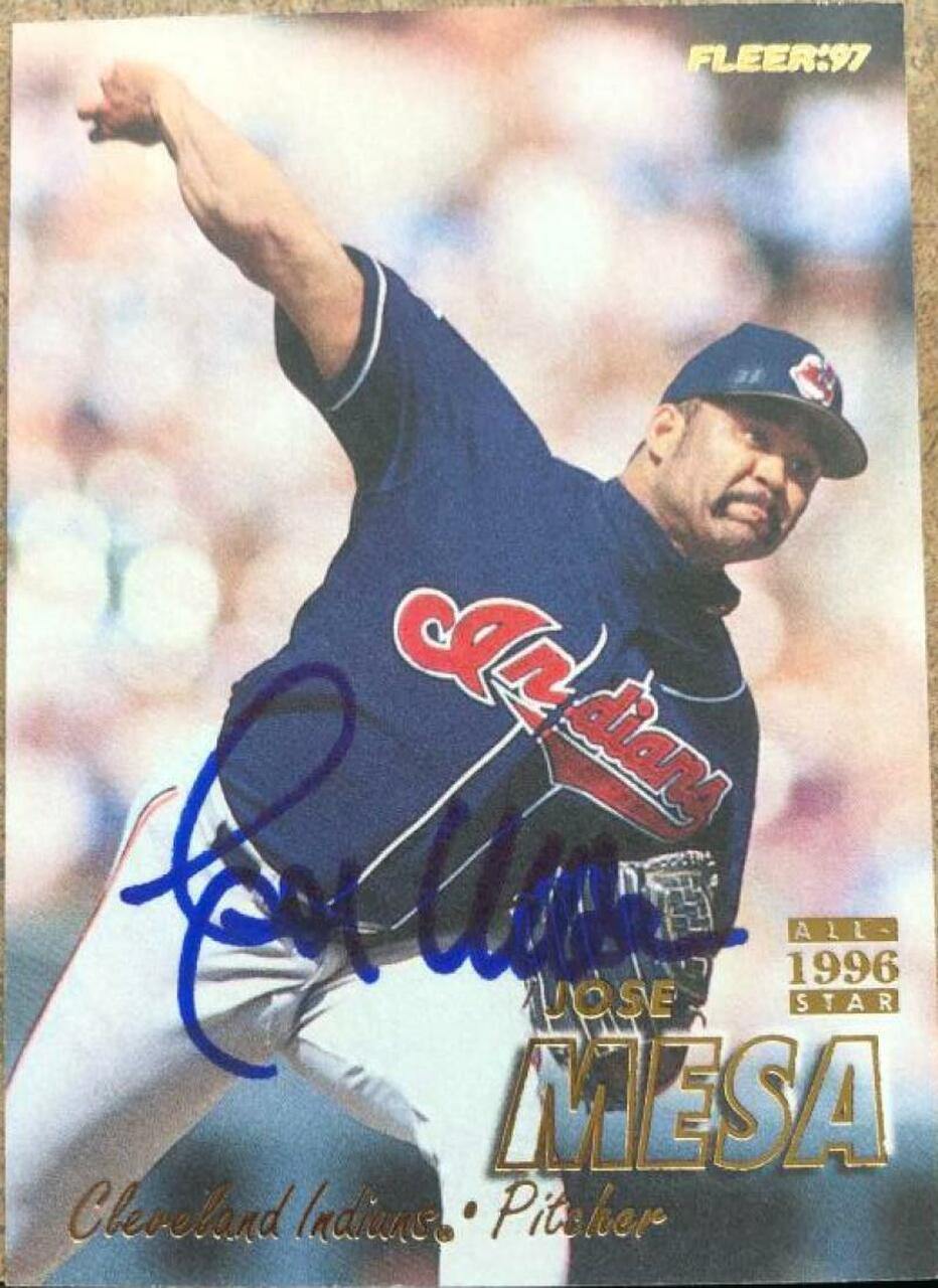 Jose Mesa Signed 1997 Fleer Baseball Card - Cleveland Indians - PastPros