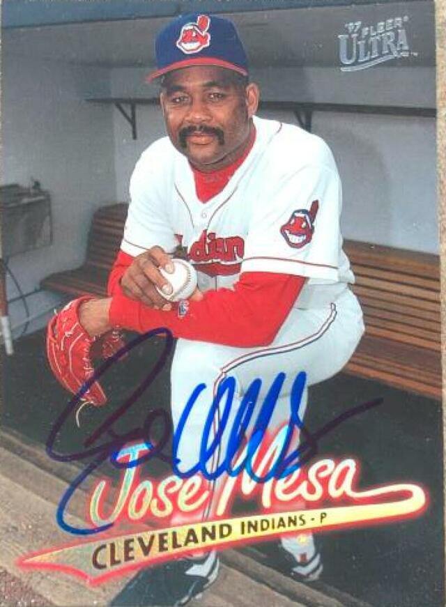 Jose Mesa Signed 1997 Fleer Ultra Baseball Card - Cleveland Indians - PastPros