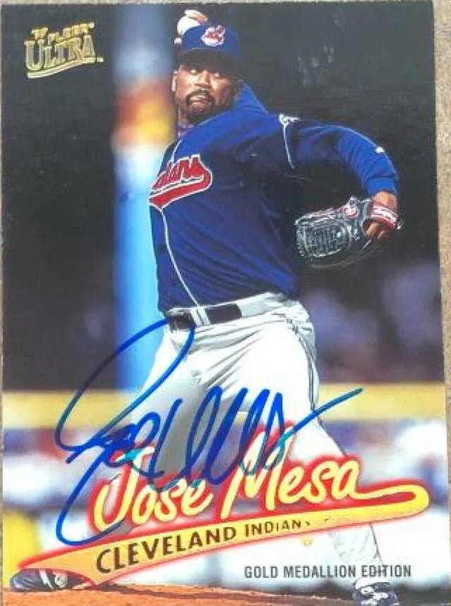 Jose Mesa Signed 1997 Fleer Ultra Gold Medallion Baseball Card - Cleveland Indians