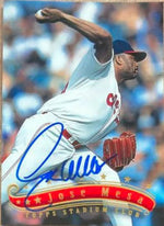 Jose Mesa Signed 1997 Stadium Club Baseball Card - Cleveland Indians