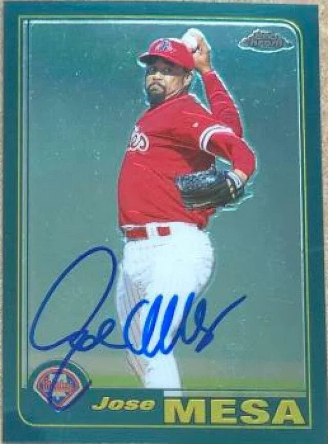 Jose Mesa Signed 2001 Topps Chrome Baseball Card - Philadelphia Phillies
