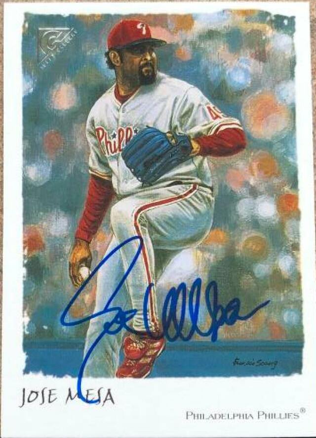 Jose Mesa Signed 2002 Topps Gallery Baseball Card - Philadelphia Phillies - PastPros