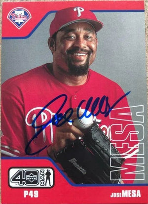 Jose Mesa Signed 2002 Upper Deck 40 Man Baseball Card - Philadelphia Phillies