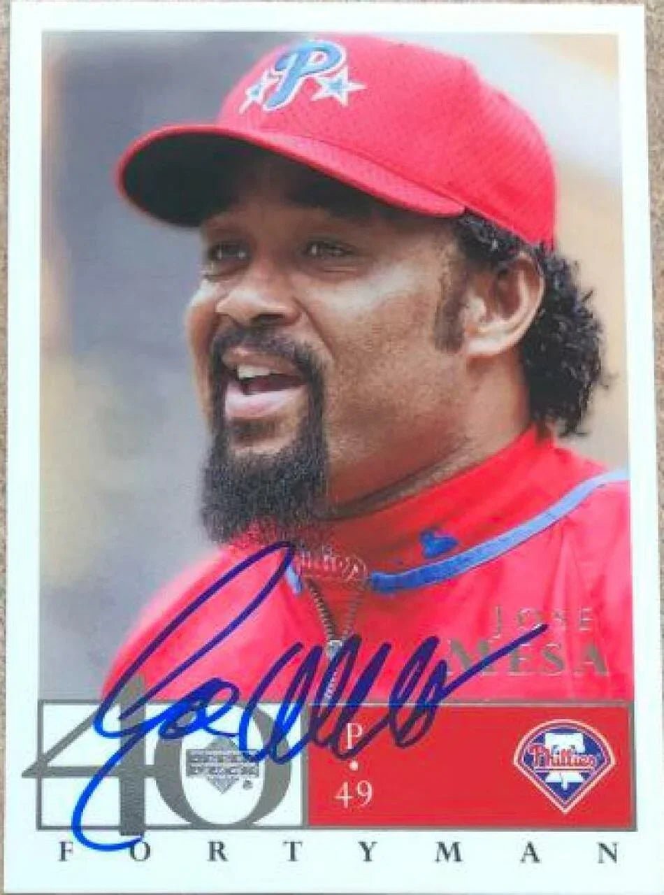 Jose Mesa Signed 2003 Upper Deck 40 Man Baseball Card - Philadelphia Phillies