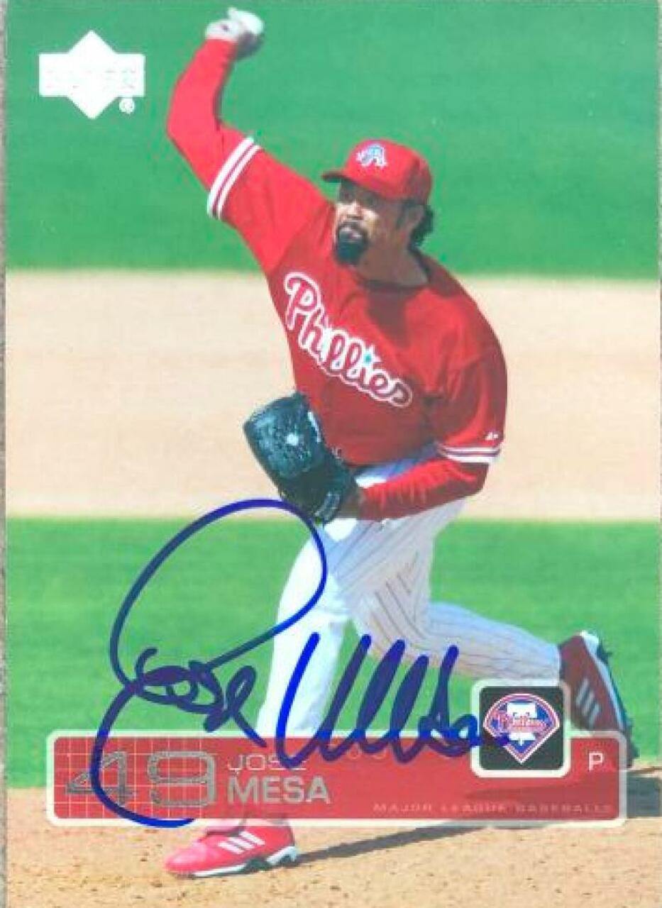 Jose Mesa Signed 2003 Upper Deck Baseball Card - Philadelphia Phillies - PastPros
