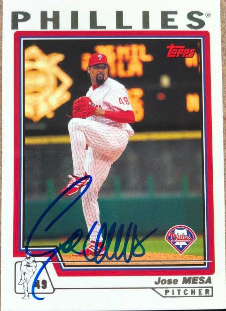 Jose Mesa Signed 2004 Topps Baseball Card - Philadelphia Phillies - PastPros