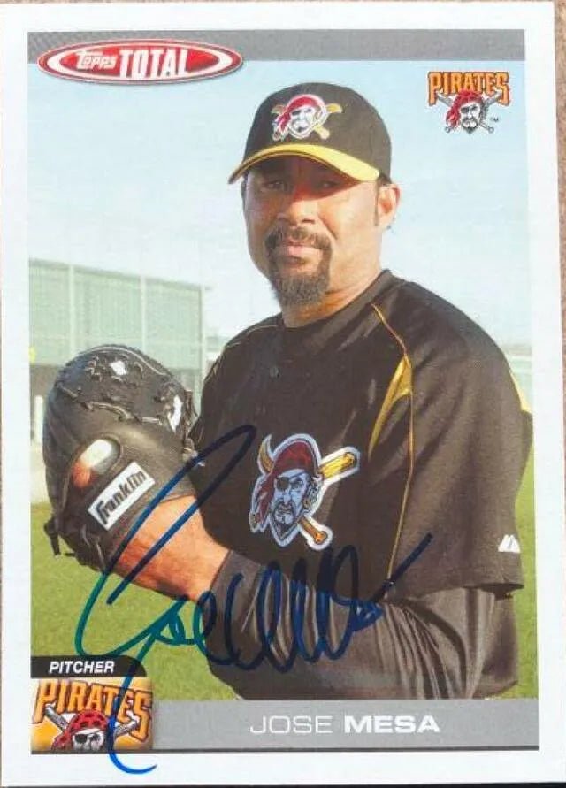 Jose Mesa Signed 2004 Topps Total Baseball Card - Pittsburgh Pirates