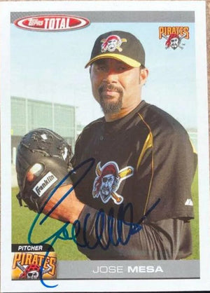 Jose Mesa Signed 2004 Topps Total Baseball Card - Pittsburgh Pirates
