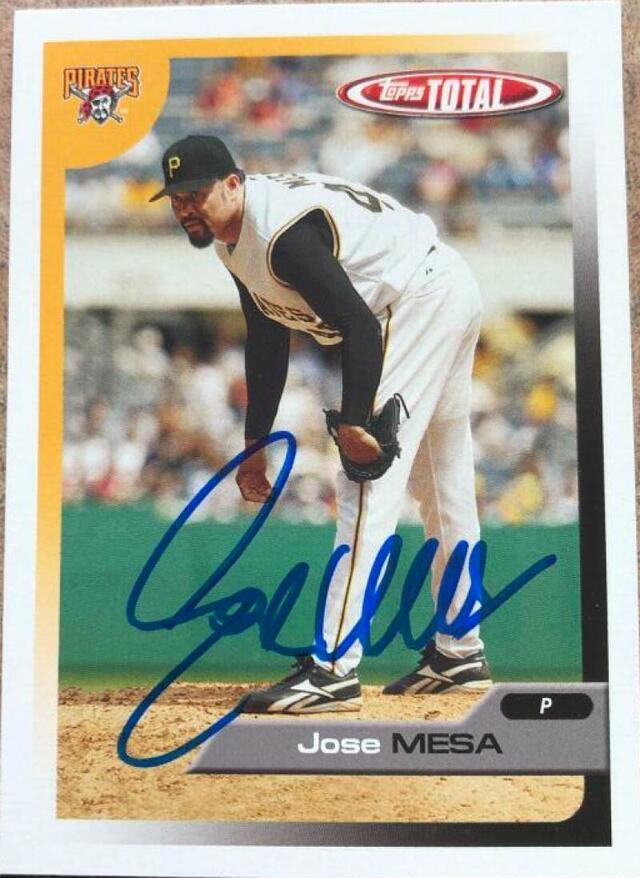 Jose Mesa Signed 2005 Topps Total Baseball Card - Pittsburgh Pirates - PastPros