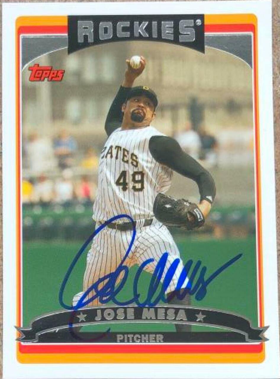 Jose Mesa Signed 2006 Topps Baseball Card - Pittsburgh Pirates - PastPros