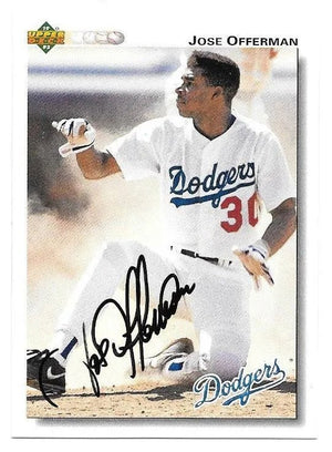 Jose Offerman Signed 1992 Upper Deck Baseball Card - Los Angeles Dodgers