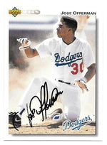 Jose Offerman Signed 1992 Upper Deck Baseball Card - Los Angeles Dodgers - PastPros