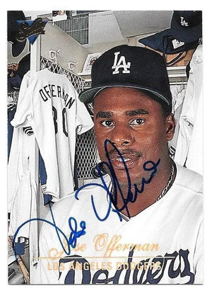Jose Offerman Signed 1994 Studio Baseball Card - Los Angeles Dodgers