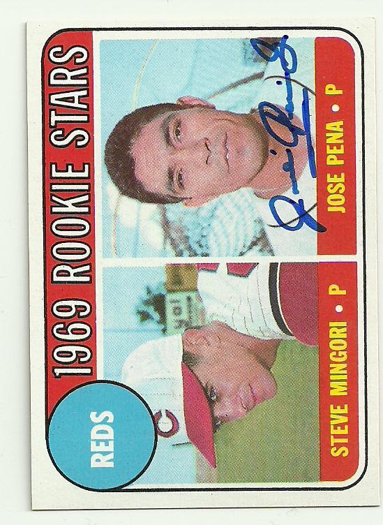 Jose Pena Signed 1969 Topps Baseball Card - Cincinnati Reds - PastPros