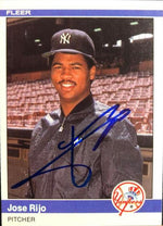Jose Rijo Signed 1984 Fleer Baseball Card - New York Yankees - PastPros