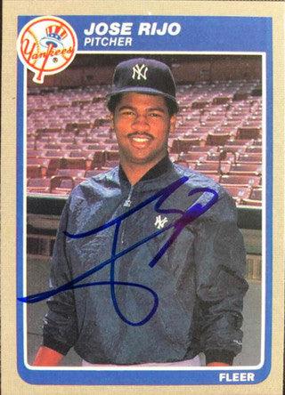 Jose Rijo Signed 1985 Fleer Baseball Card - New York Yankees - PastPros