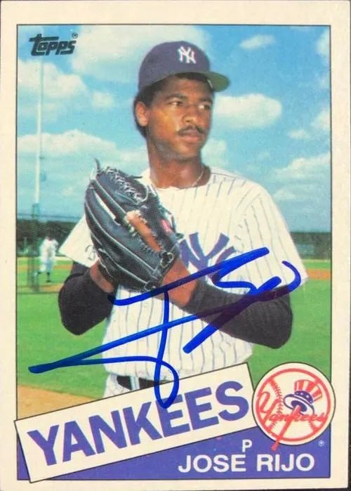 Jose Rijo Signed 1985 Topps Baseball Card - New York Yankees