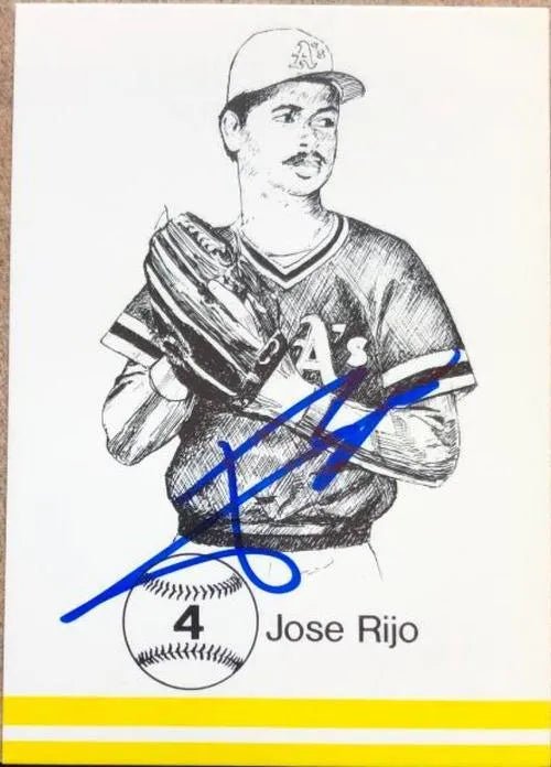 Jose Rijo Signed 1986 Big Apple Card Co Baseball Card - Oakland A's