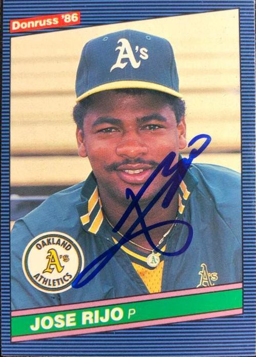 Jose Rijo Signed 1986 Donruss Baseball Card - Oakland A's - PastPros